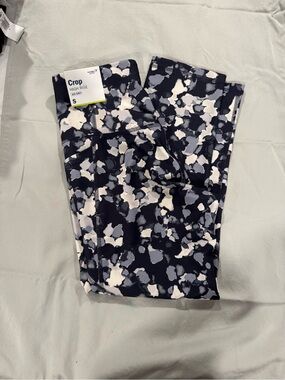 Old Navy Crop High-Rise Sweatpants - Blue, Gray & White Abstract